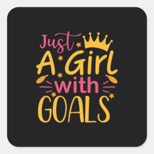 Graduation Art   Just A Girl With Goals Square Sticker