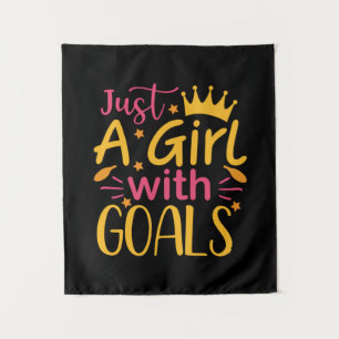 Graduation Art Just A Girl With Goals Tapestry