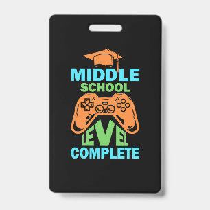 Graduation Art Middle School Level Complete ID Badge