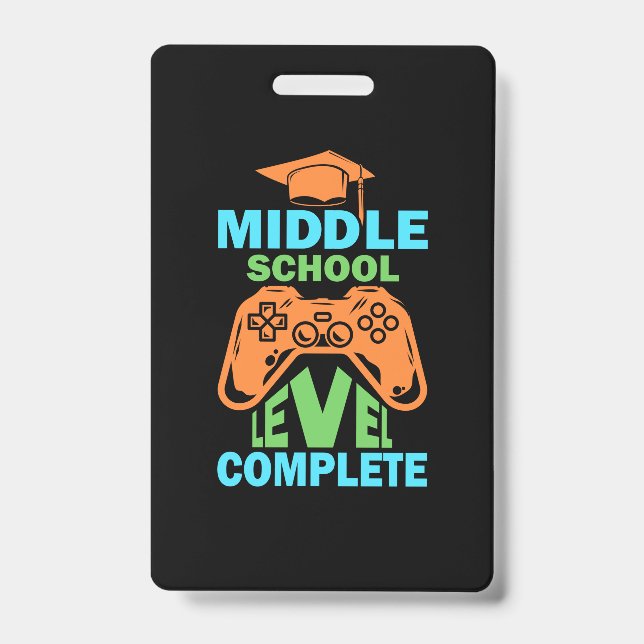Graduation Art | Middle School Level Complete ID Badge (Front)