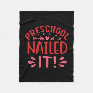 Graduation Art Preschool Nailed It Fleece Blanket