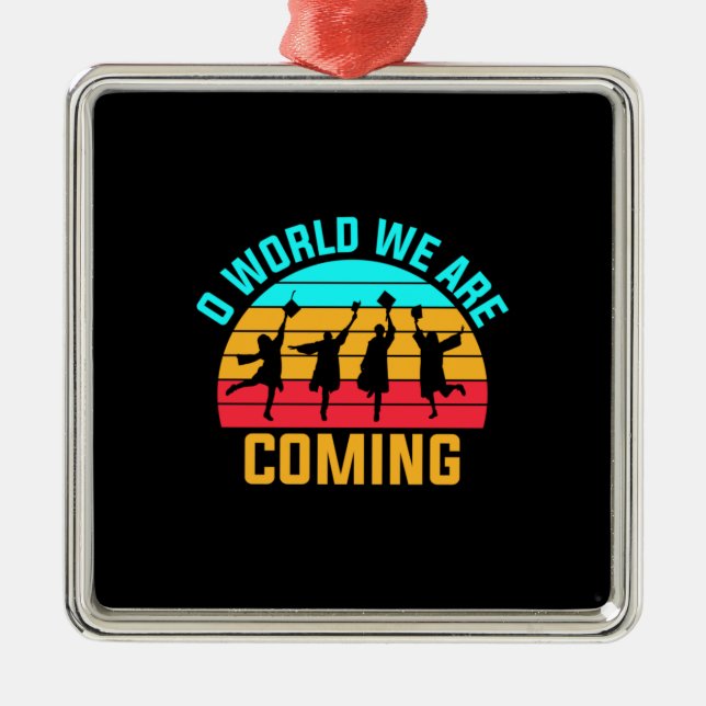 Graduation Art | World We Are Coming Metal Tree Decoration (Front)