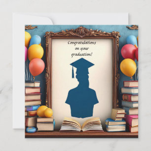 Graduation Artwork with Balloons Invitation