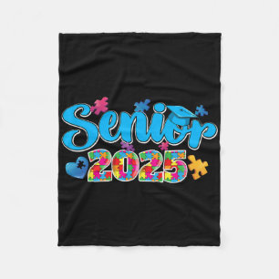 Graduation Autistic Student Senior 2025 Autism Awa Fleece Blanket