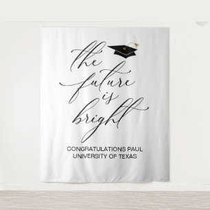 GRADUATION BACKDROP BANNER THE FUTURE IS BRIGHT TAPESTRY