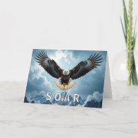 Graduation Bald Eagle With SOAR Text