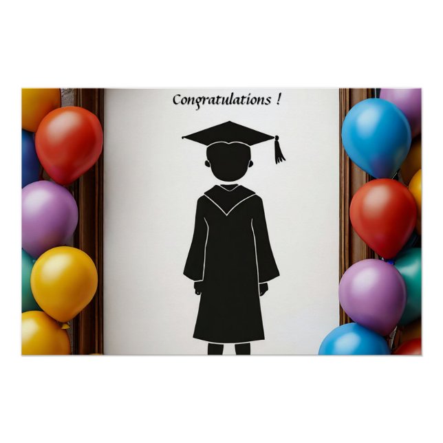 🎓 Graduation Balloon Celebration For Party Poster (Front)