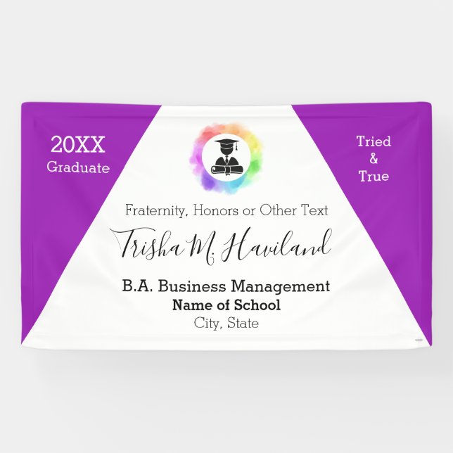 Graduation Banner Watercolor Look HAMbyWG (Horizontal)