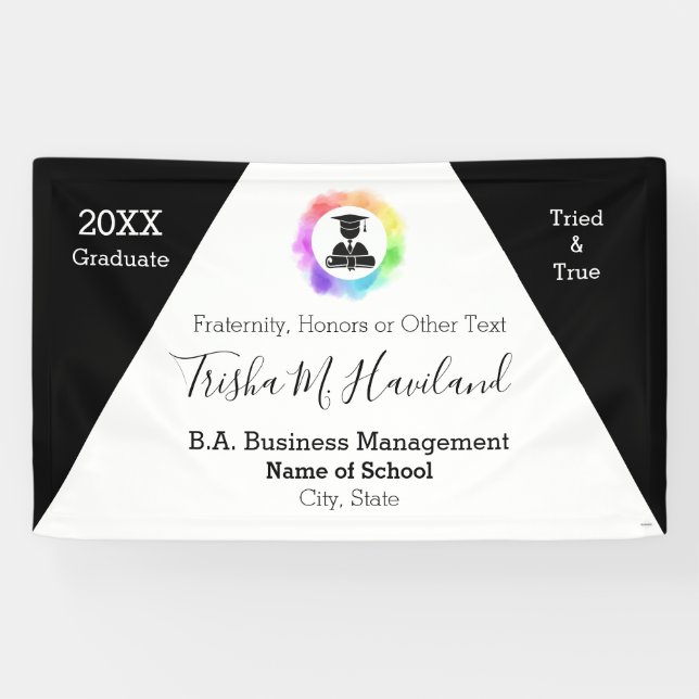 Graduation Banner Watercolor Look HAMbyWG (Horizontal)