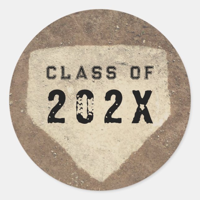 Graduation Baseball Classic Round Sticker (Front)