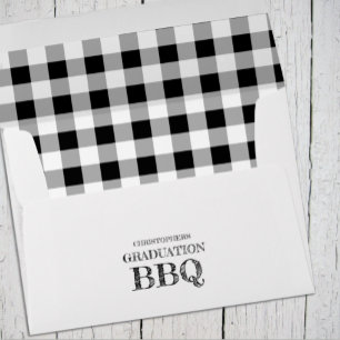 Graduation BBQ Gingham Envelope