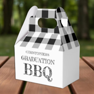 Graduation BBQ Gingham Favour Box
