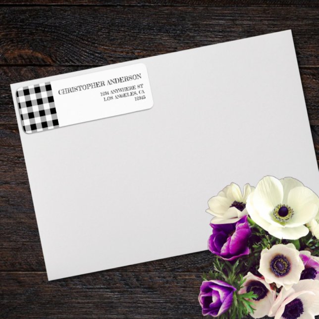 Graduation BBQ Gingham Return Address (Creator Uploaded)