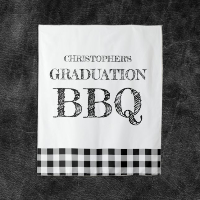 Graduation BBQ Gingham Tapestry (Creator Uploaded)
