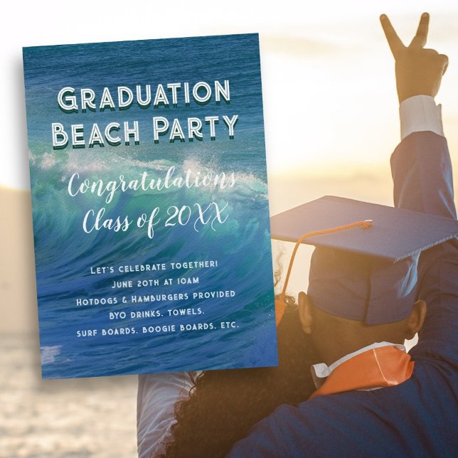 Graduation Beach Party for Class Invitation (Creator Uploaded)