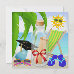 Graduation Beach Party - Invitation in a Bottle -