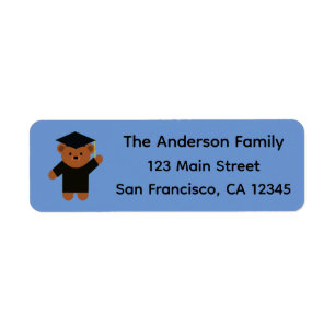 Graduation Bear #2 Return Address Labels