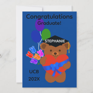 Graduation Bear #3-2 Flat Note Card