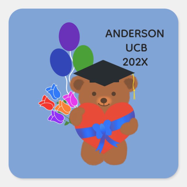 Graduation Bear #3 Stickers (Front)