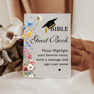 Graduation Bible Guest Book Sign, Graduation Party Pedestal Sign
