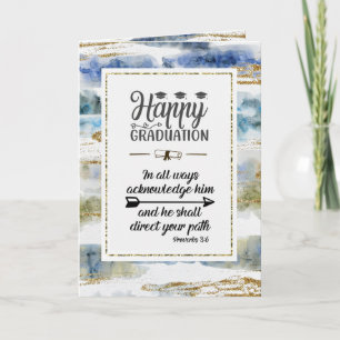 Graduation Bible Verse Proverbs 3:6 Modern Design Card