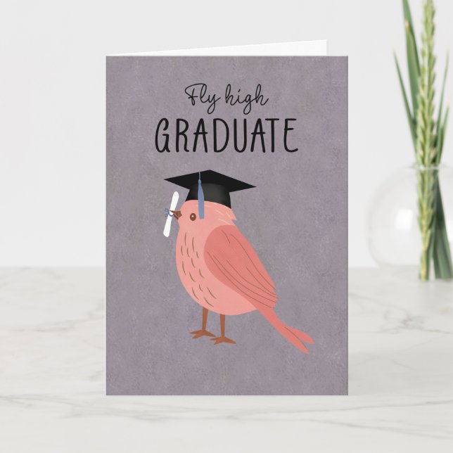 Graduation Bird Fly High Card (Front)