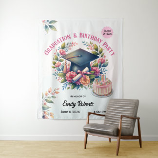 Graduation & Birthday Tapestry – Floral Double Cel