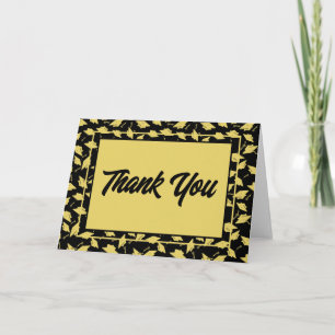 Graduation Black and Gold Party Thank You Card