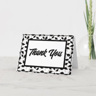 Graduation Black and White Party Thank You Card
