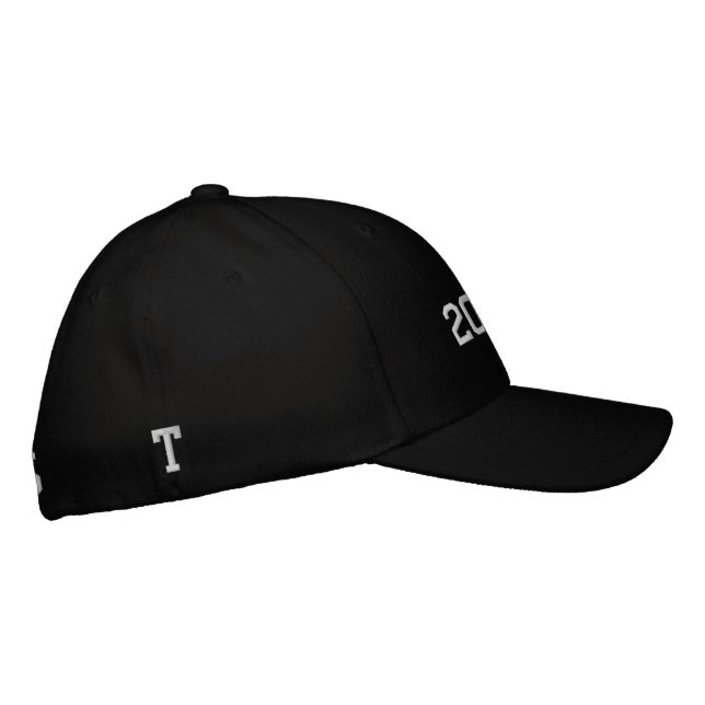Graduation Black Embroidered Hat (Right)