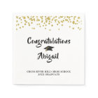 Graduation Black Gold Confetti Brush Script