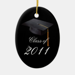 Graduation Black Personalised Christmas Ornament
