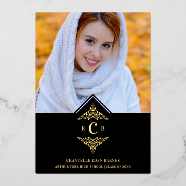 Graduation Black Real Golden Chic Lace Romantic (Front)