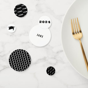 Graduation Black & White  Confetti