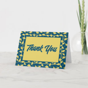 Graduation Blue and Gold Party Thank You Card