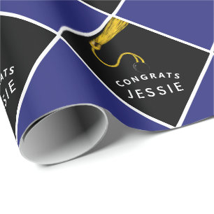 Graduation Blue Gift Wrapping Paper