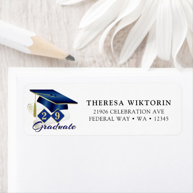 Graduation Blue Gold Classic Return Address (Insitu)
