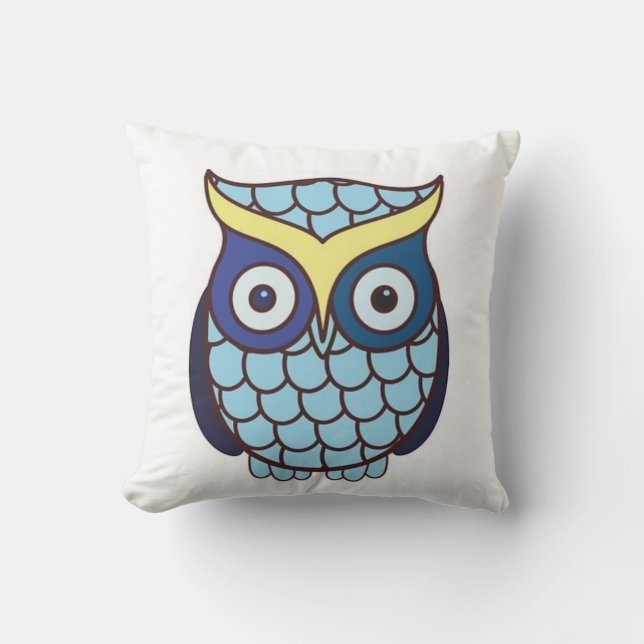 Graduation Blue Owl Gift Square Cushion (Front)