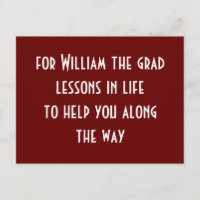 Graduation Blue Party Words Of Advice Card Lessons