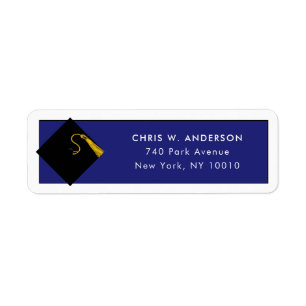 Graduation Blue Return Address Labels