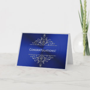 Graduation Blue Silver Congratulations Card