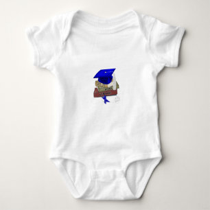 Graduation Books Cap and Diploma, Blue Baby Bodysuit
