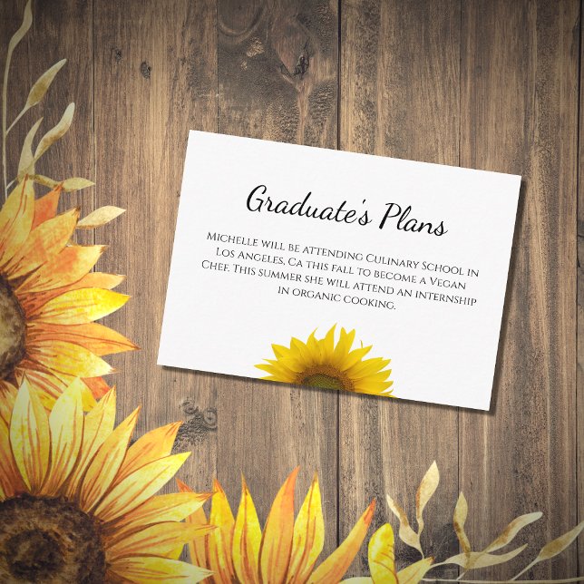 Graduation Botanical Sunflower Future Plans Enclosure Card (Creator Uploaded)