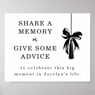 Graduation Bow Share a Memory / Give Advice Sign