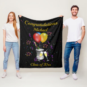 Graduation Bubbly Celebration Fleece Blanket
