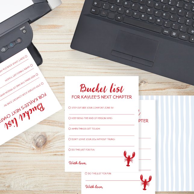 Graduation Bucket List Blue Crawfish Advice Cards (Graduation Bucket List Blue Crawfish Advice Cards)
