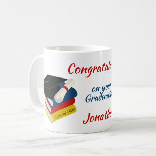 Graduation Cap And Books Congratulations Coffee Mug