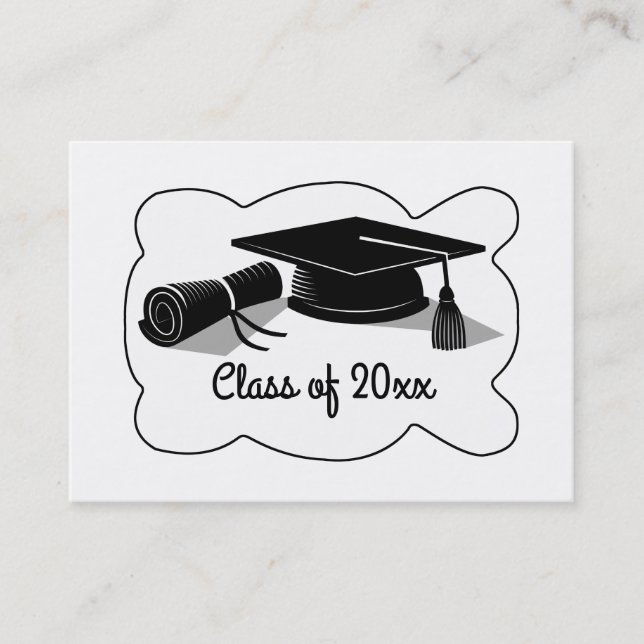 Graduation Cap and Diploma Calling Card (Front)
