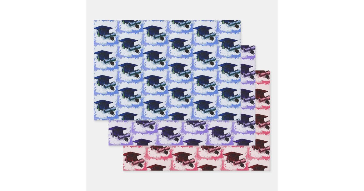 Graduation Cap And Diploma Collection Wrapping Paper Sheet | Zazzle