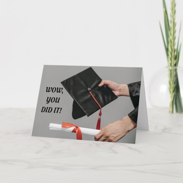 Graduation Cap And Diploma Greeting Card (Front)